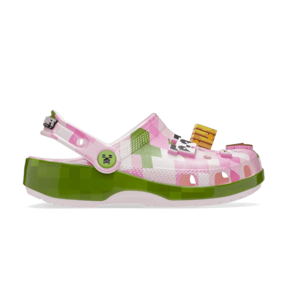 Кроссовки Minecraft x Crocs Classic Clog Big Kid 'Cherry Blossom'