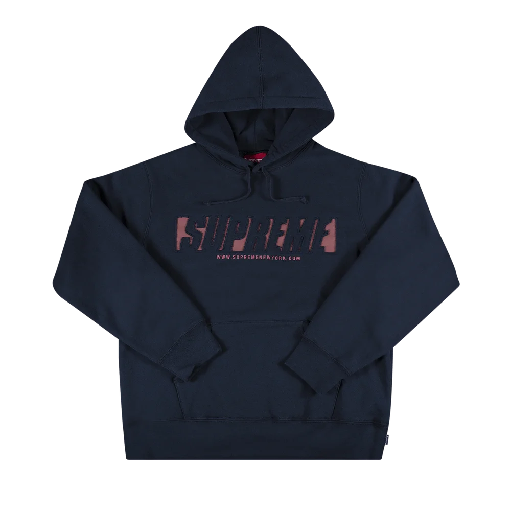 Supreme Reflective Cutout Hooded Sweatshirt 'Navy'