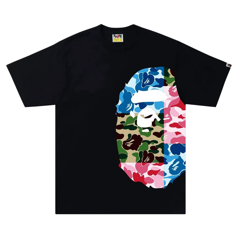 BAPE ABC Camo Crazy Side BIg Ape Head Tee 'Black'