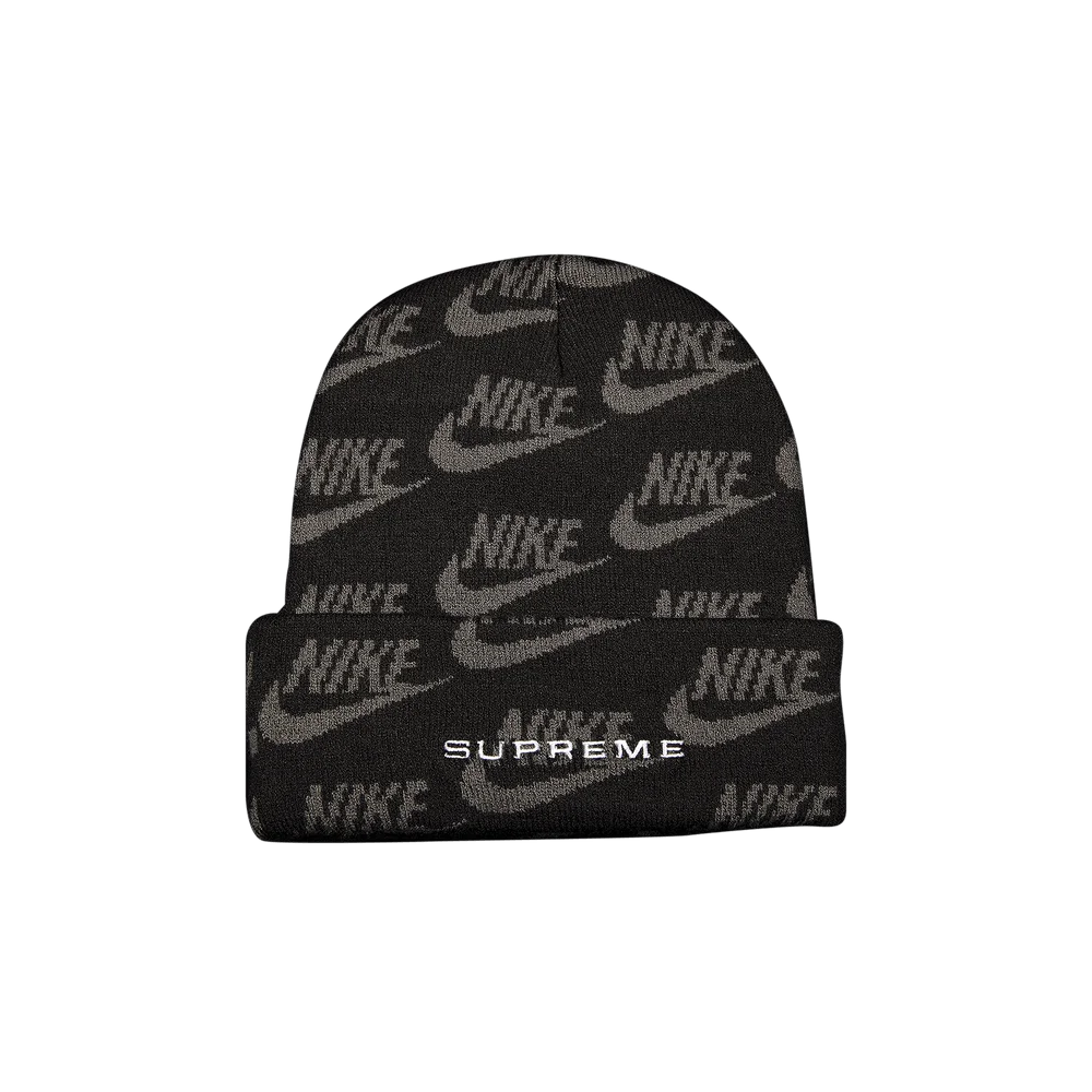 Supreme x Nike Jacquard Logos Beanie 'Black'