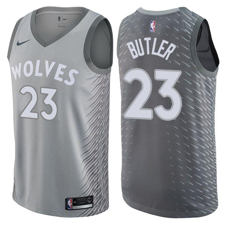 Заказать поиск джерси 2017-18 Butler Timberwolves #23 City Gray