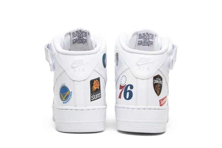 Кроссовки Supreme x NBA x Nike Air Force 1 Mid 'White'