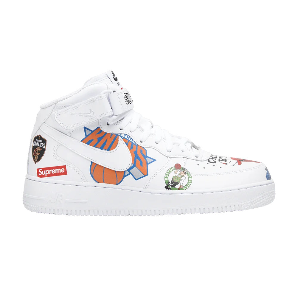 Кроссовки Supreme x NBA x Nike Air Force 1 Mid 'White'