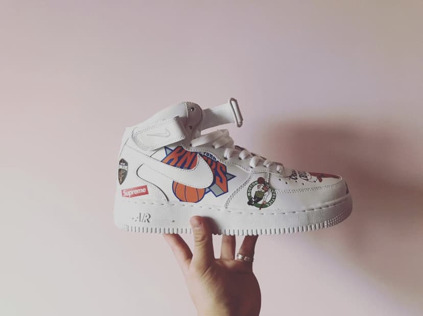 Supreme x NBA x Nike Air Force 1 Mid 07 White AQ8017 100