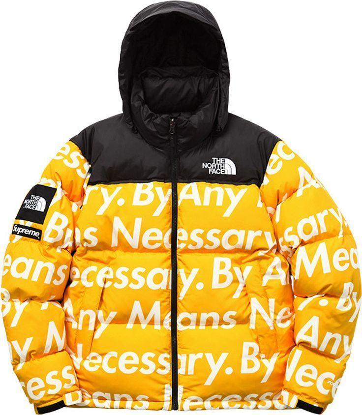 Supreme x The North Face By Any Means Nuptse Jacket Yellow