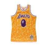 Bape x Mitchell Ness Lakers ABC Basketball Swingman Jersey Yellow
