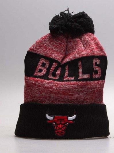 Bulls Red Black Knit Hat 1