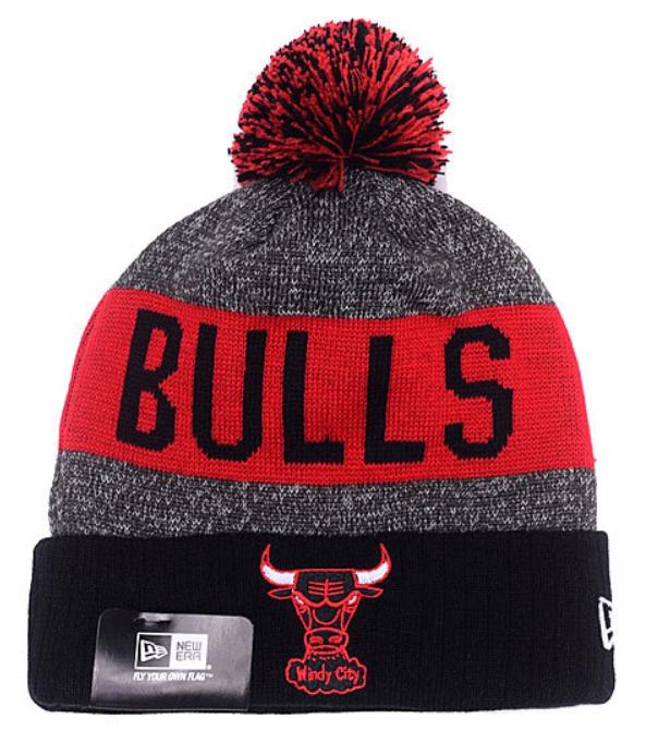 Bulls Red Black Knit Hat 2