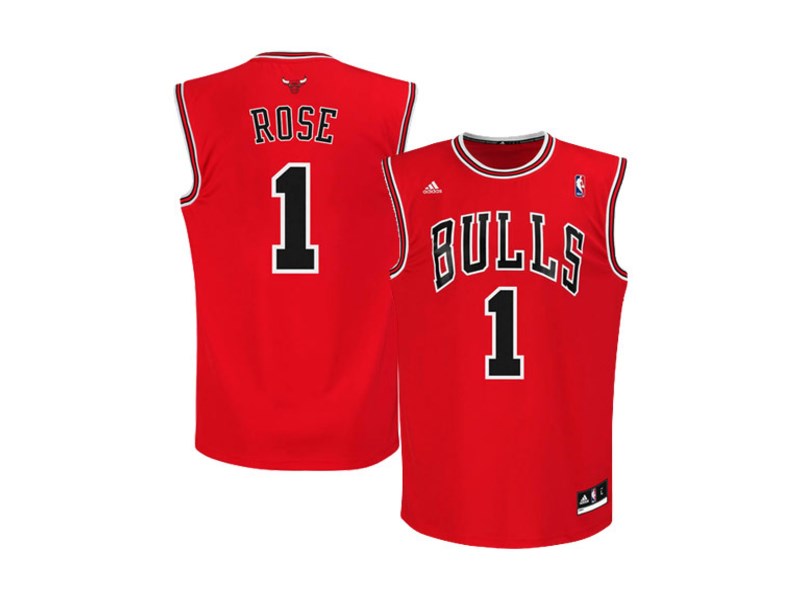 Chicago Bulls Derrick Rose adidas Red Replica Road Jersey