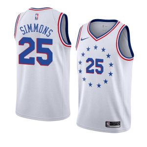 Заказать поиск джерси 2018-19 Ben Simmons 76ers #25 Earned White