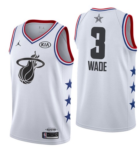 Dwyane Wade Heat 3 2019 All Star White