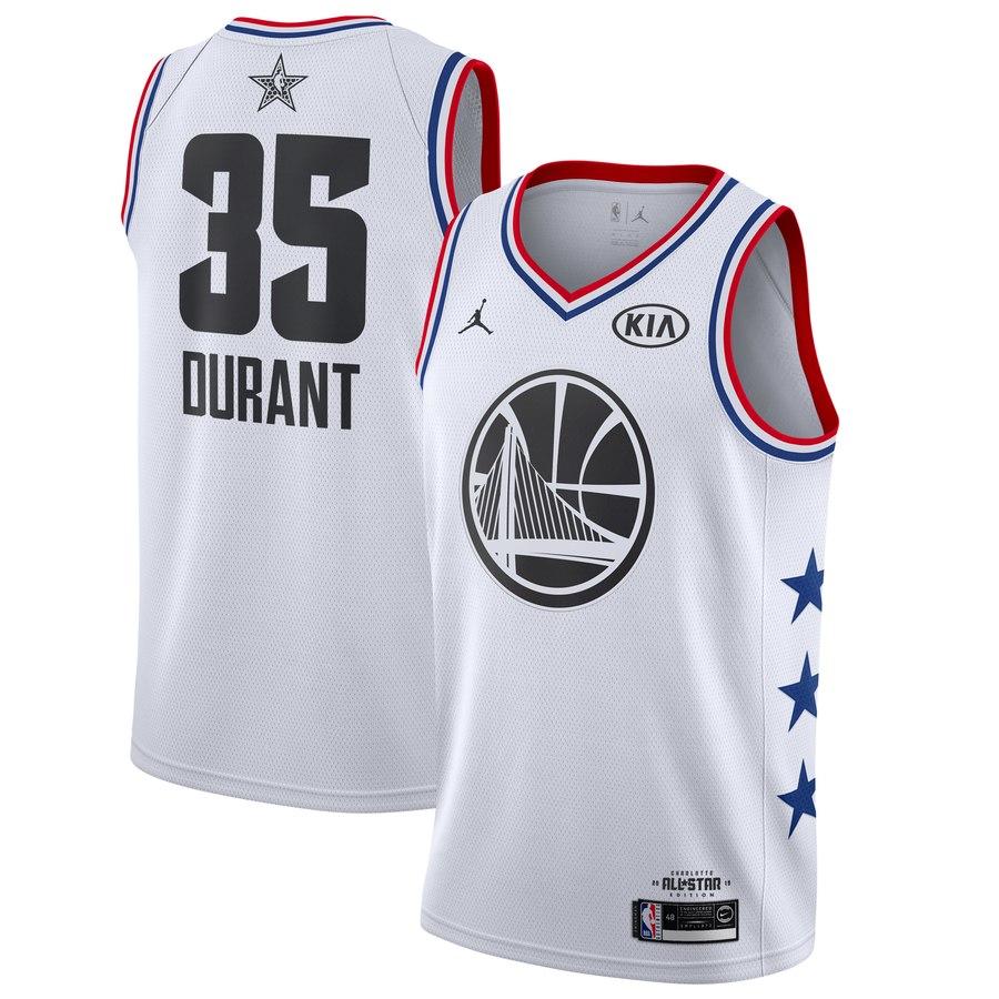 Kevin Durant Warriors 35 2019 All Star White