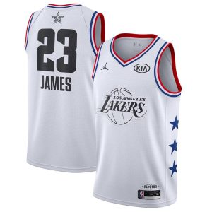 Заказать поиск джерси LeBron James Lakers #23 2019 All-Star White