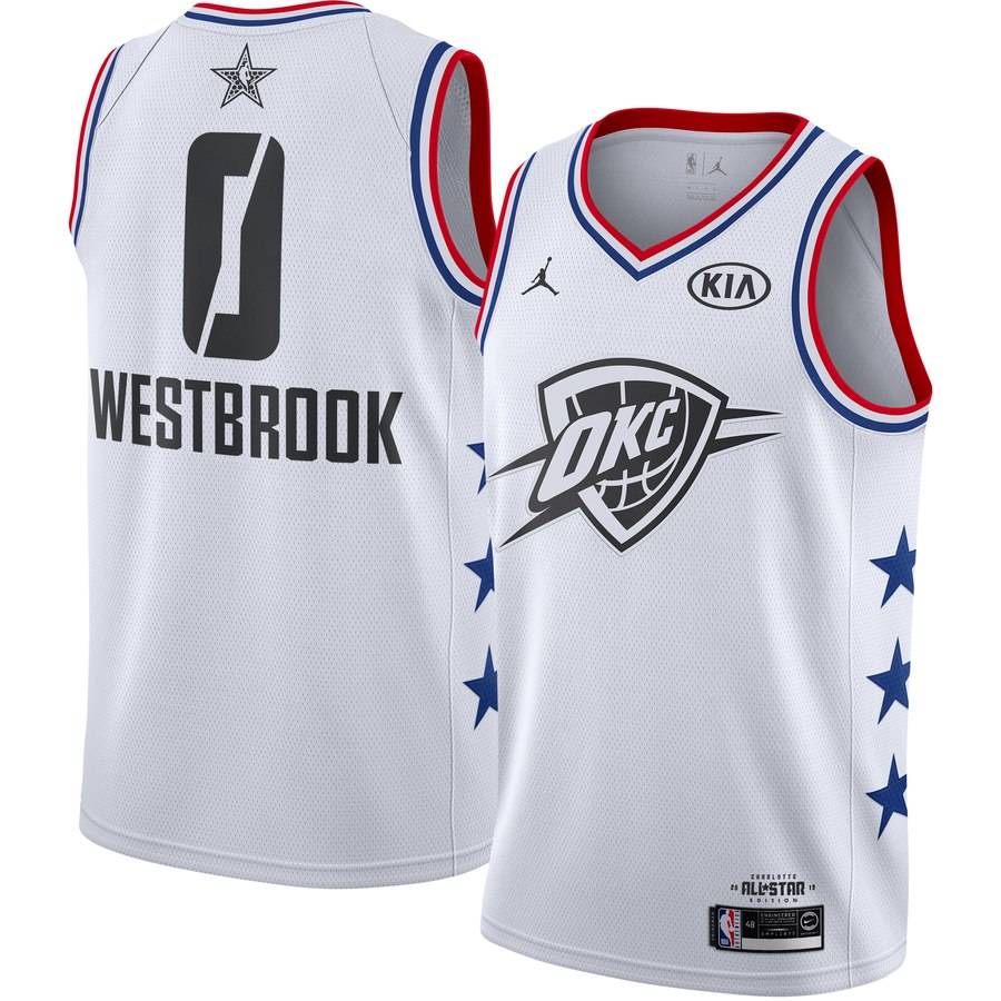 Russell Westbrook Thunder 0 2019 All Star White