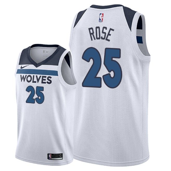 Заказать поиск джерси 2018-19 Rose Timberwolves #25 Association White