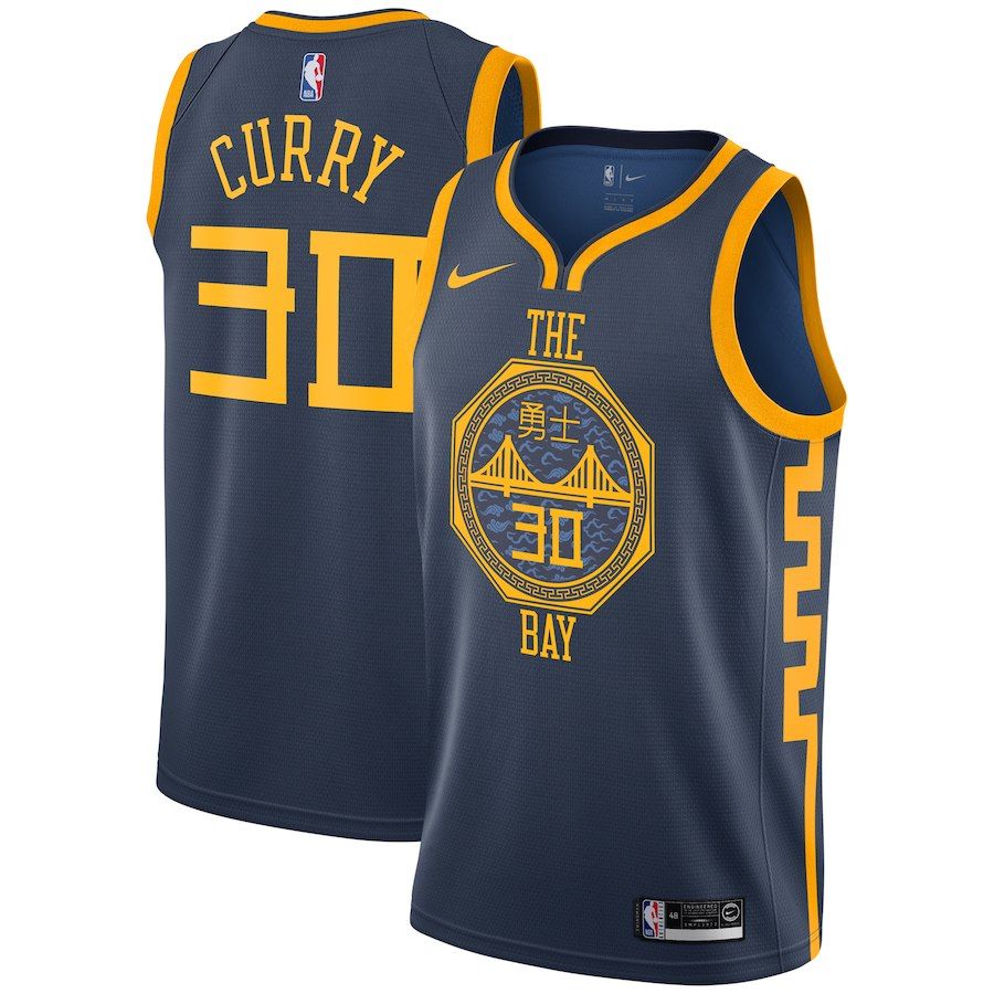 2018 19 Stephen Curry Warriors 30 City Navy