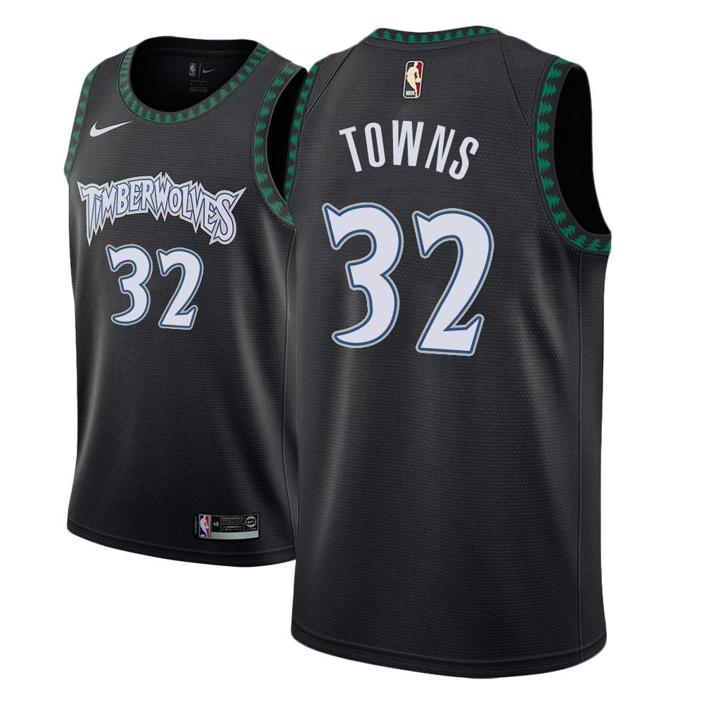 2018 19 Towns Timberwolves 32 Classic Black