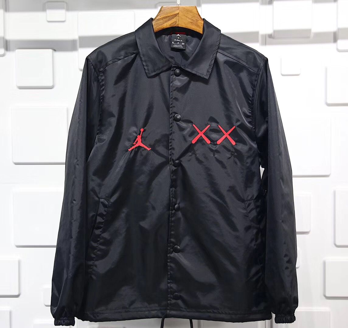 Куртка KAWS x Jordan Satin Coaches Jacket Black купить оригинал