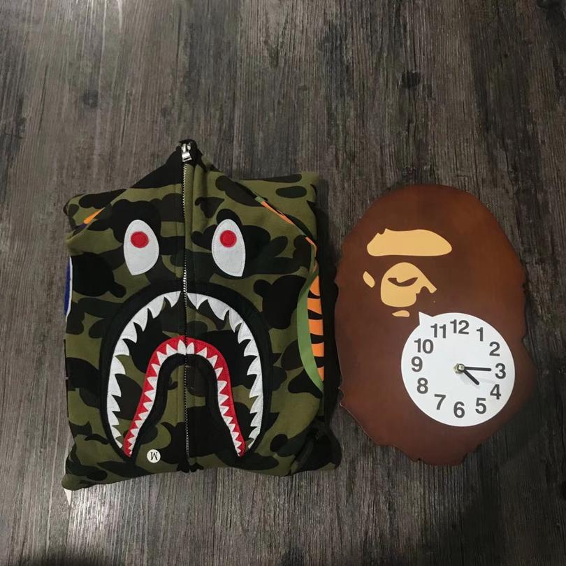 BAPE 1st Camo Shark Full Zip Hoodie Green