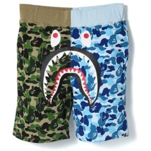 BAPE ABC Split Shark Shorts Green Blue