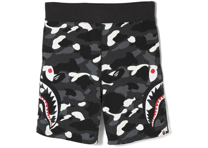 BAPE City Camo Side Shark Sweat Shorts Black