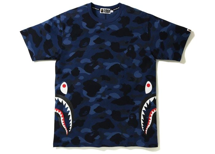 BAPE Color Camo Side Shark Tee Navy