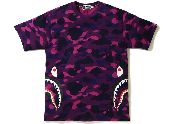 BAPE Color Camo Side Shark Tee Purple