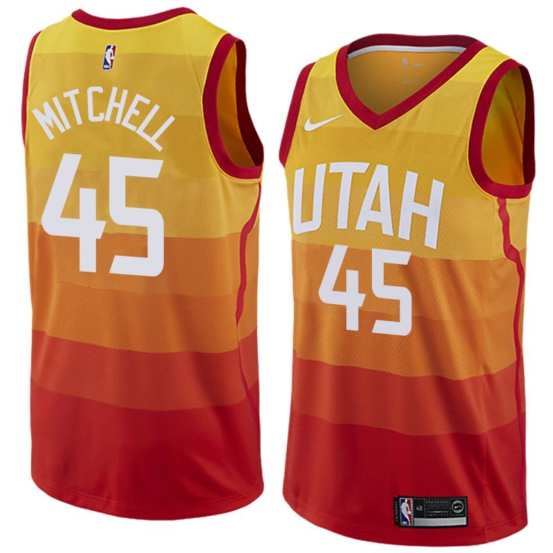2017 18 Donovan Mitchell Utah Jazz 45 City Edition Red