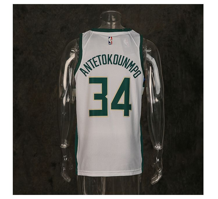 Баскетбольная джерси 2017-18 Giannis Antetokounmpo Bucks #34 Association White