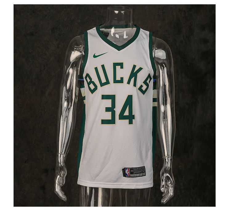 Баскетбольная джерси 2017-18 Giannis Antetokounmpo Bucks #34 Association White