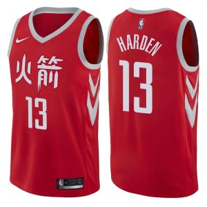 2017-18 James Harden Houston Rockets #13 City Red