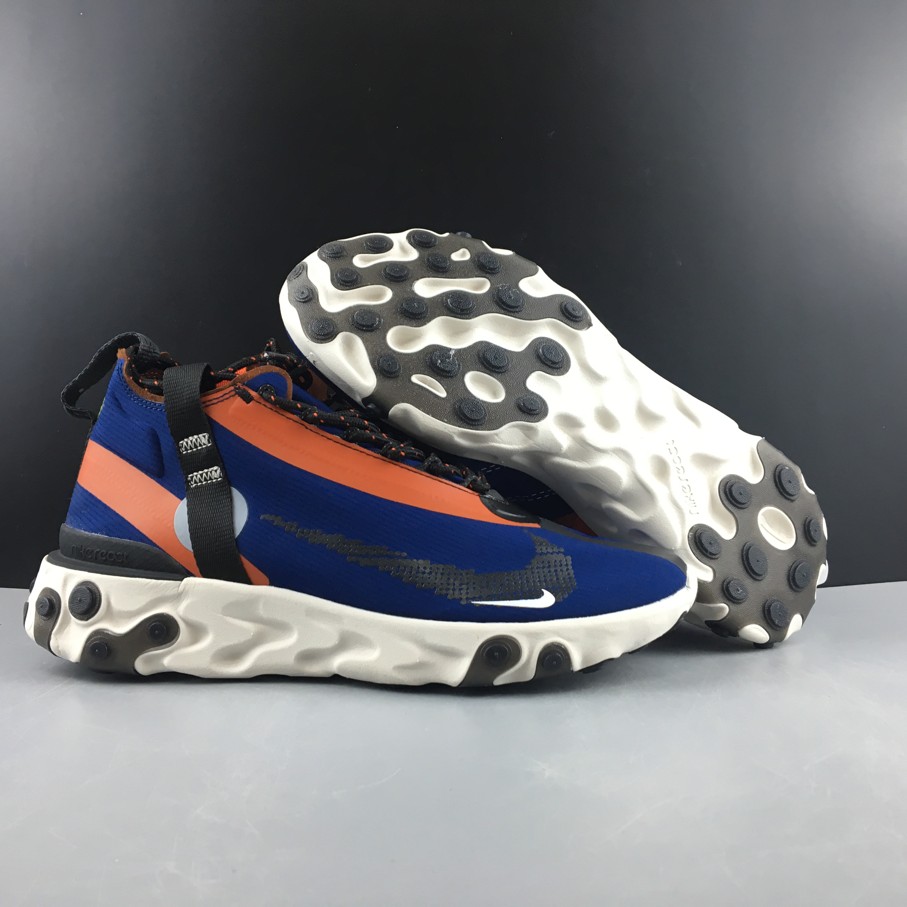 nike react runner mid wr ispa blue void team orange