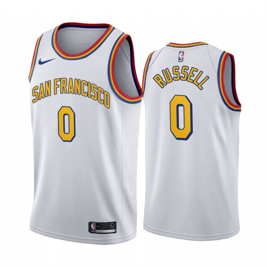 2019 20 Warriors DAngelo Russell 0 White Classic San Francisco