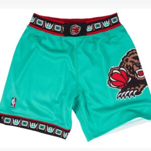 Vancouver Grizzlies Green Throwback Basketball Shorts Embroidered