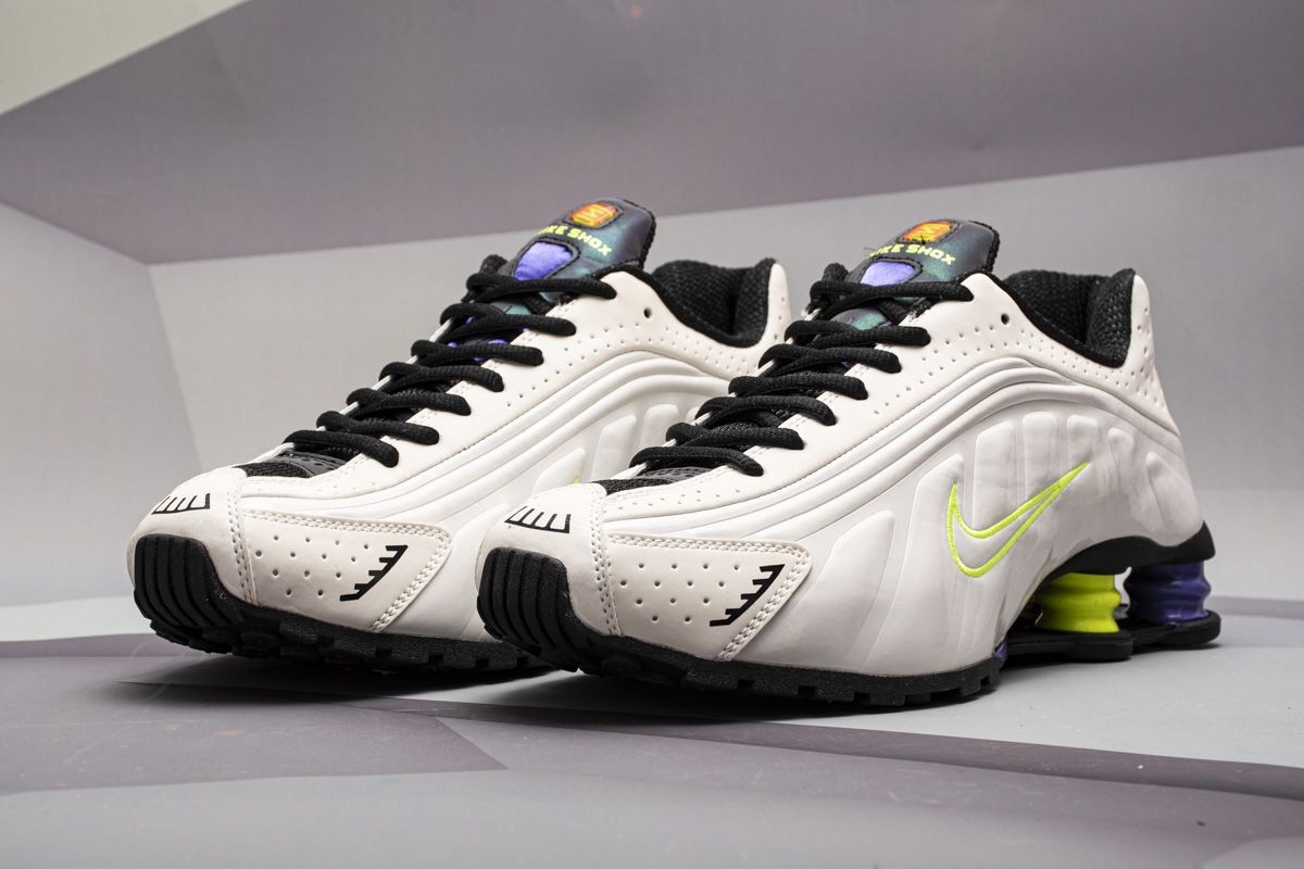 Nike shox r4 white best sale