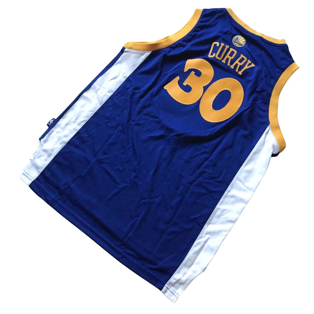 Баскетбольная майка adidas Stephen Curry Youth Warriors #30 Revolution 30 Swingman Road Blue