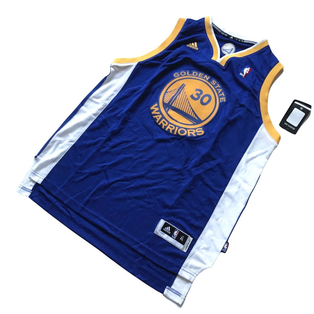 Баскетбольная майка adidas Stephen Curry Youth Warriors #30 Revolution 30 Swingman Road Blue