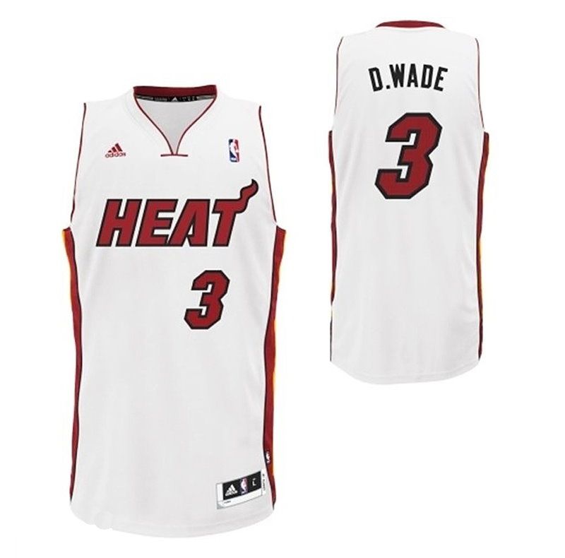 adidas Miami Heat #3 Dwyane Wade White