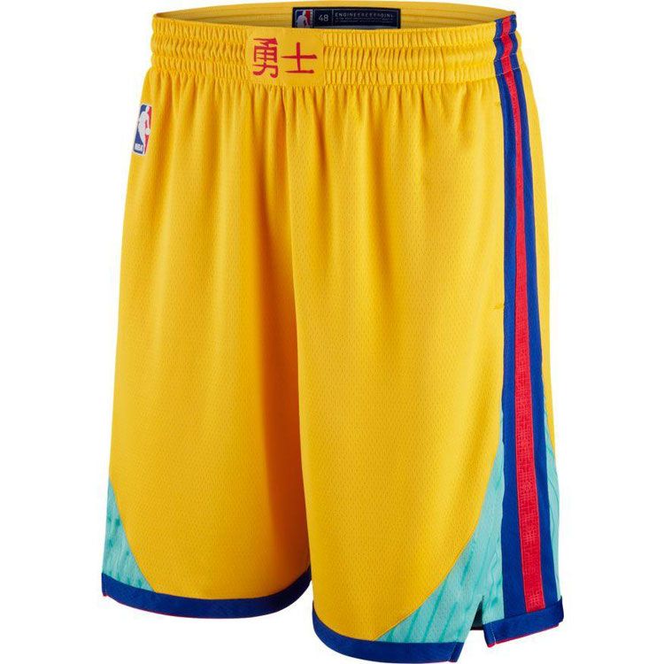 2018 19 Golden State Warriors Gold City Edition Shorts
