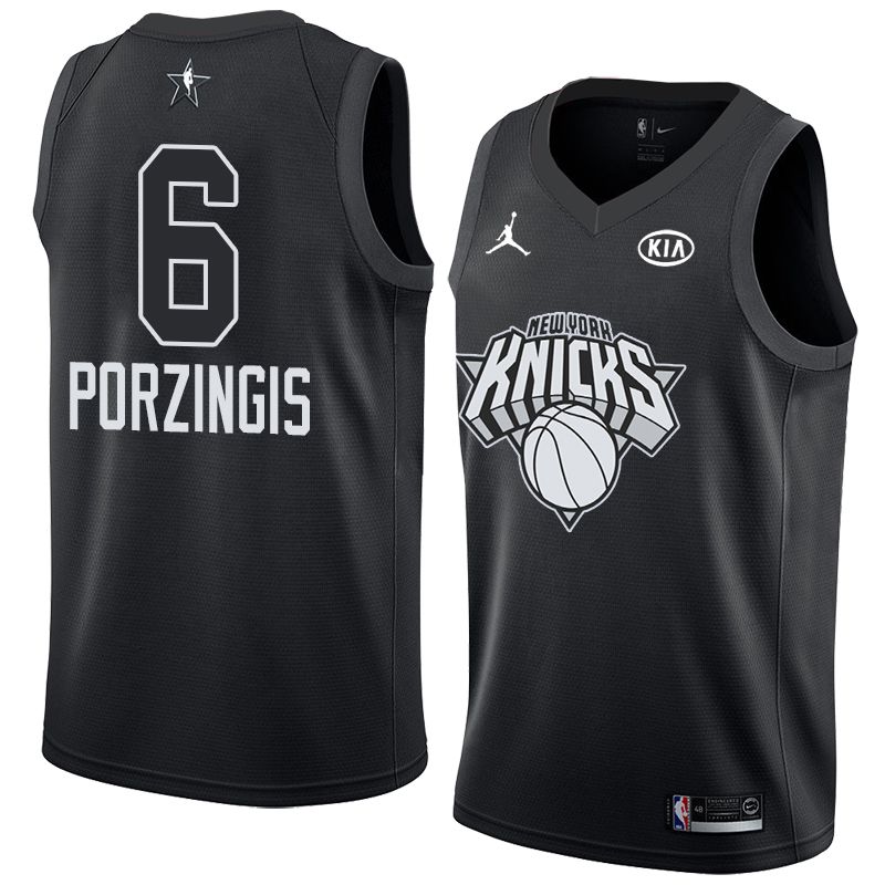 2018 All Star Knicks Kristaps Porzingis 6 Black Swingman Jersey