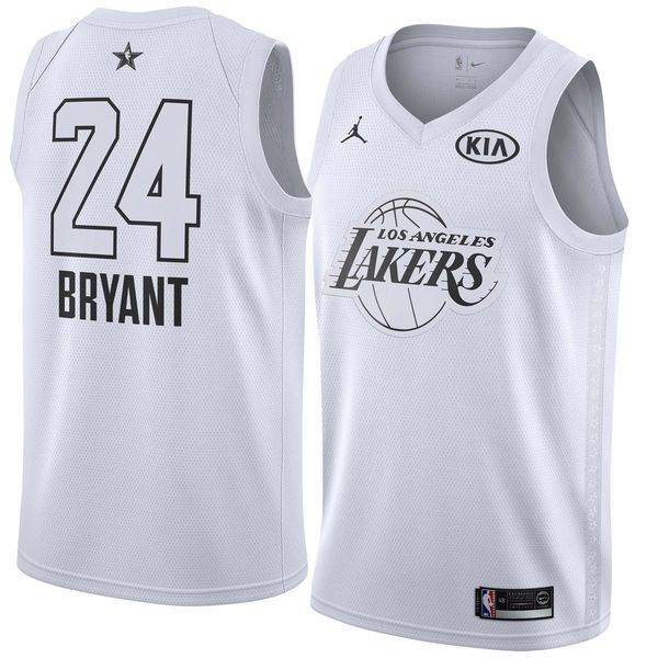2018 All Star Lakers Kobe Bryant 24 White Swingman Jersey
