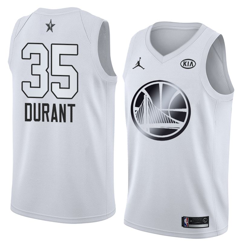 2018 All Star Warriors Kevin Durant 35 White Swingman Jersey