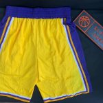 2019 20 NBA Los Angeles Lakers Yellow Icon Swingman Shorts 2