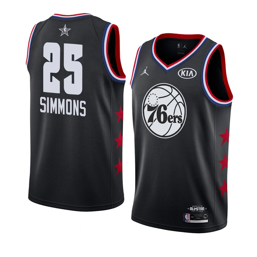 2019 NBA All Star Philadelphia 76ers Ben Simmons 25 Black Swingman Jersey