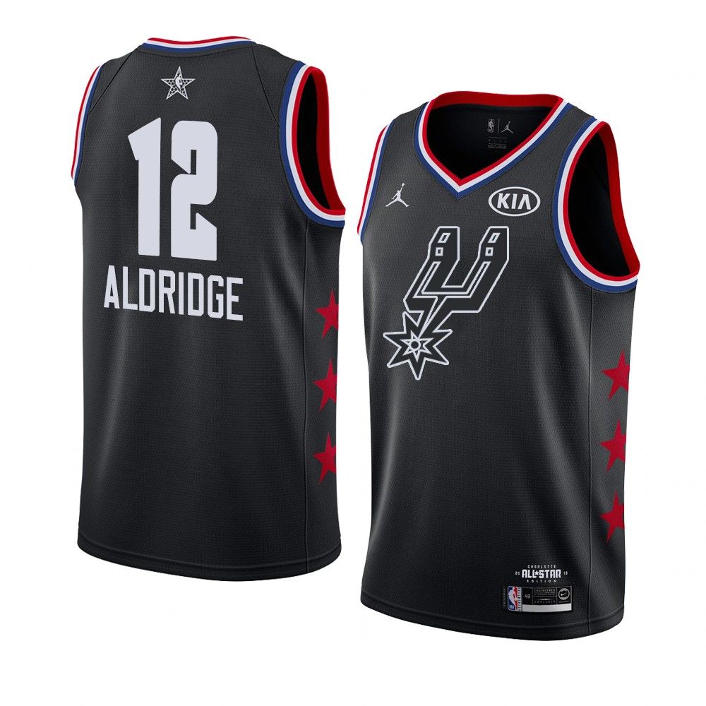 2019 NBA All Star Spurs LaMarcus Aldridge 12 Black Swingman Jersey