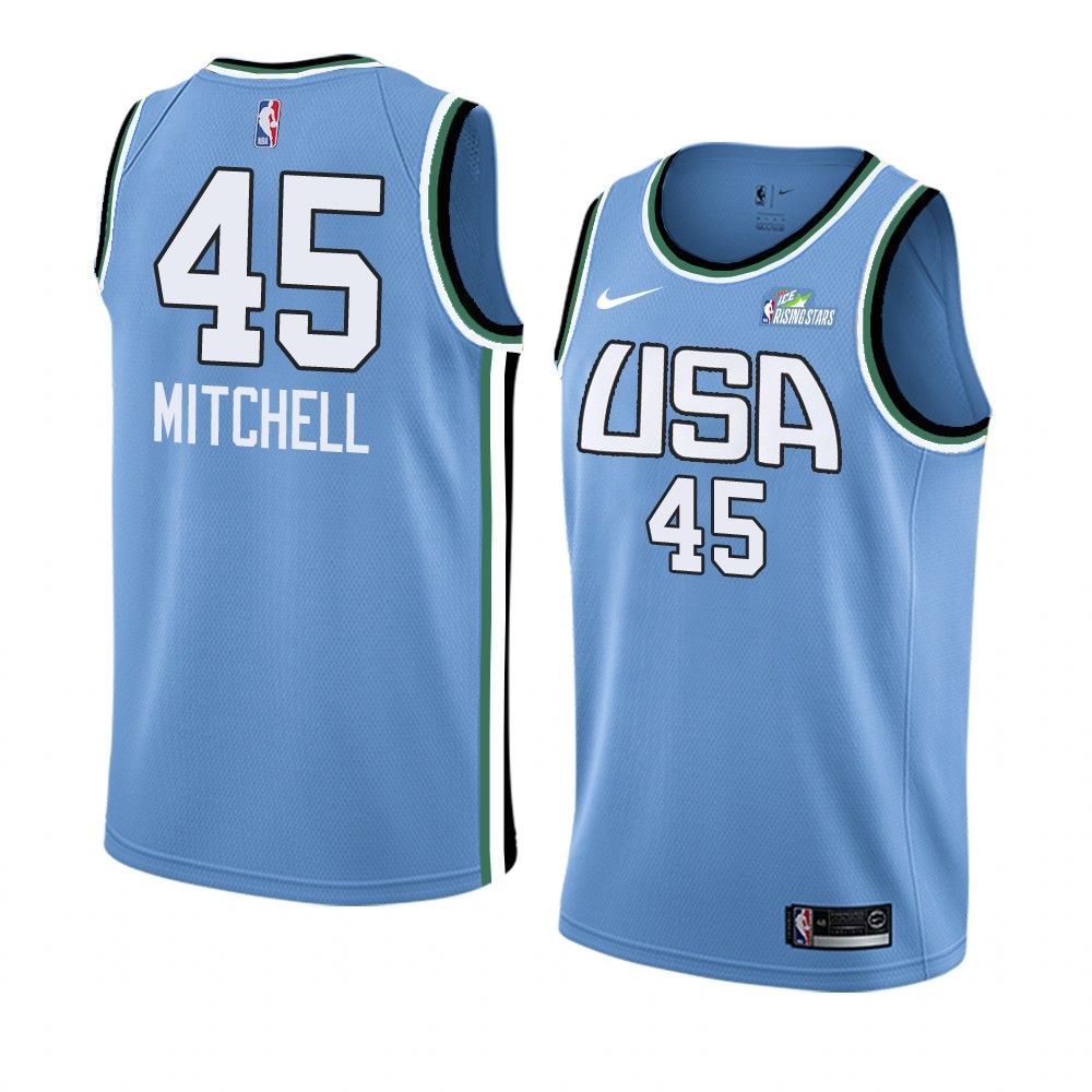 2019 Team World Donovan Mitchell 45 NBA Rising Star Blue Swingman