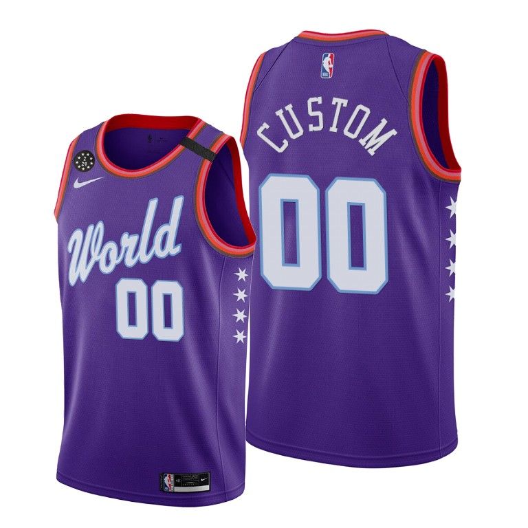 2020 Custom NBA Rising Star World Team Purple Jersey