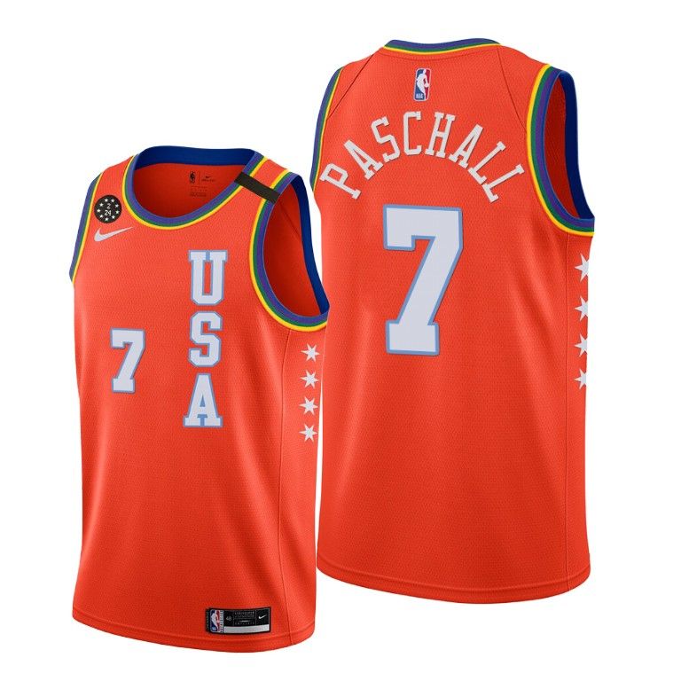2020 GSW Eric Paschall 7 NBA Rising Star USA Team Orange