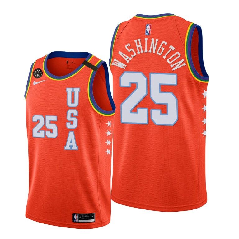 2020 Hornets P. J. Washington #25 NBA Rising Star USA Team Orange