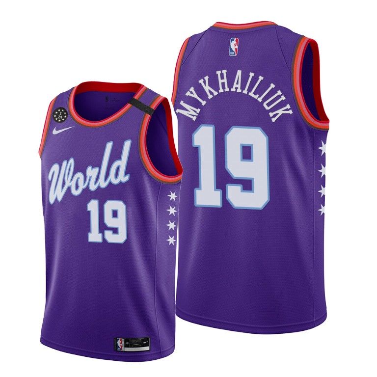 2020 Pistons Svi Mykhailiuk 19 NBA Rising Star World Team Purple